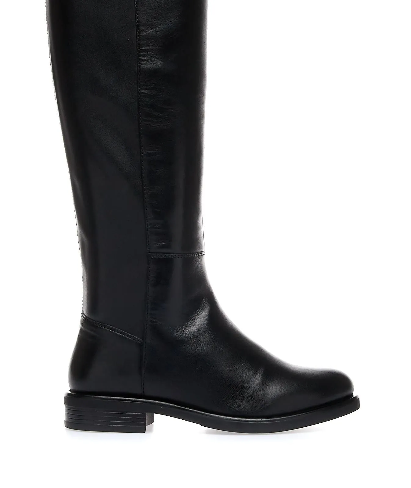 Stivali bassi neri in pelle con zip interna