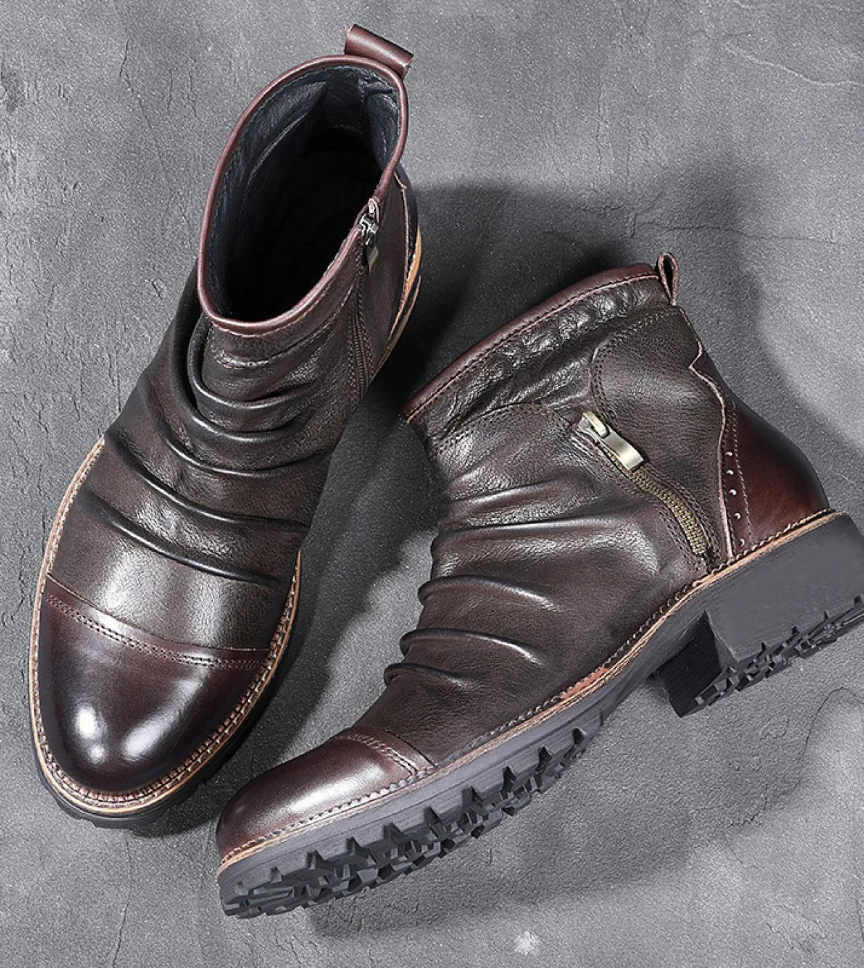 Stivali Moto Pelle Scarpe Calzature Stivali Moto Uomo Pelle Nuovi Uomini