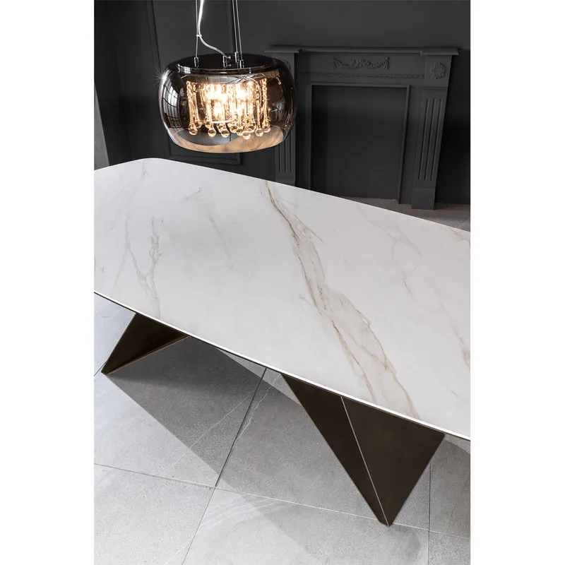 Stones Tavolo Fisso (220 x 110 cm), calacatta/marrone