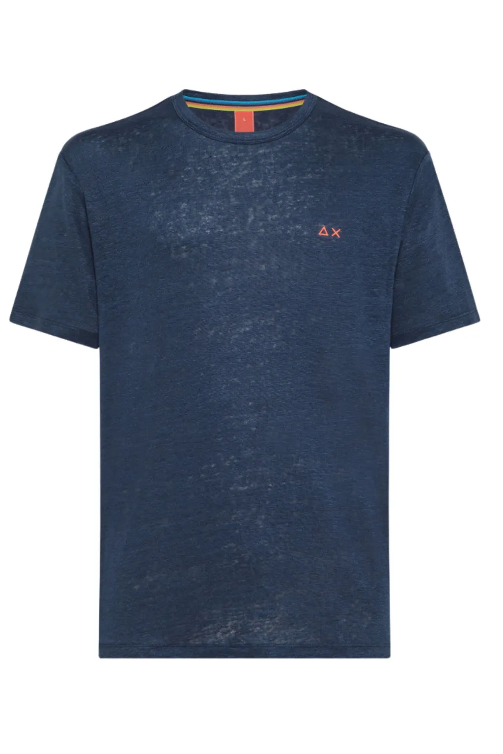 SUN 68 T-SHIRT LINEN SOLID S/S NAVY BLUE