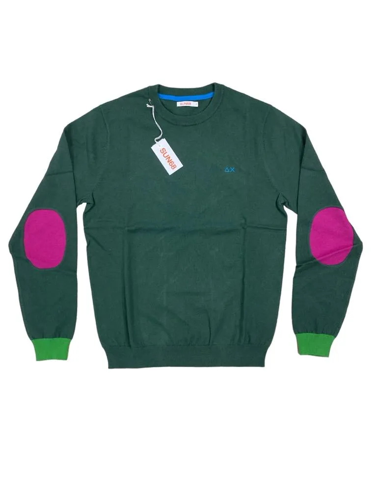 SUN68 maglia uomo giro collo manica lunga misto lana K44127