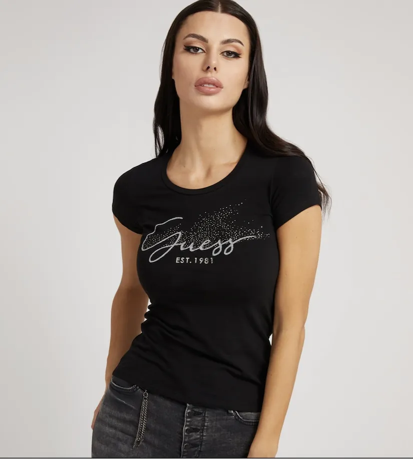 T-shirt Guess Donna logo frontale W2RI04J1300
