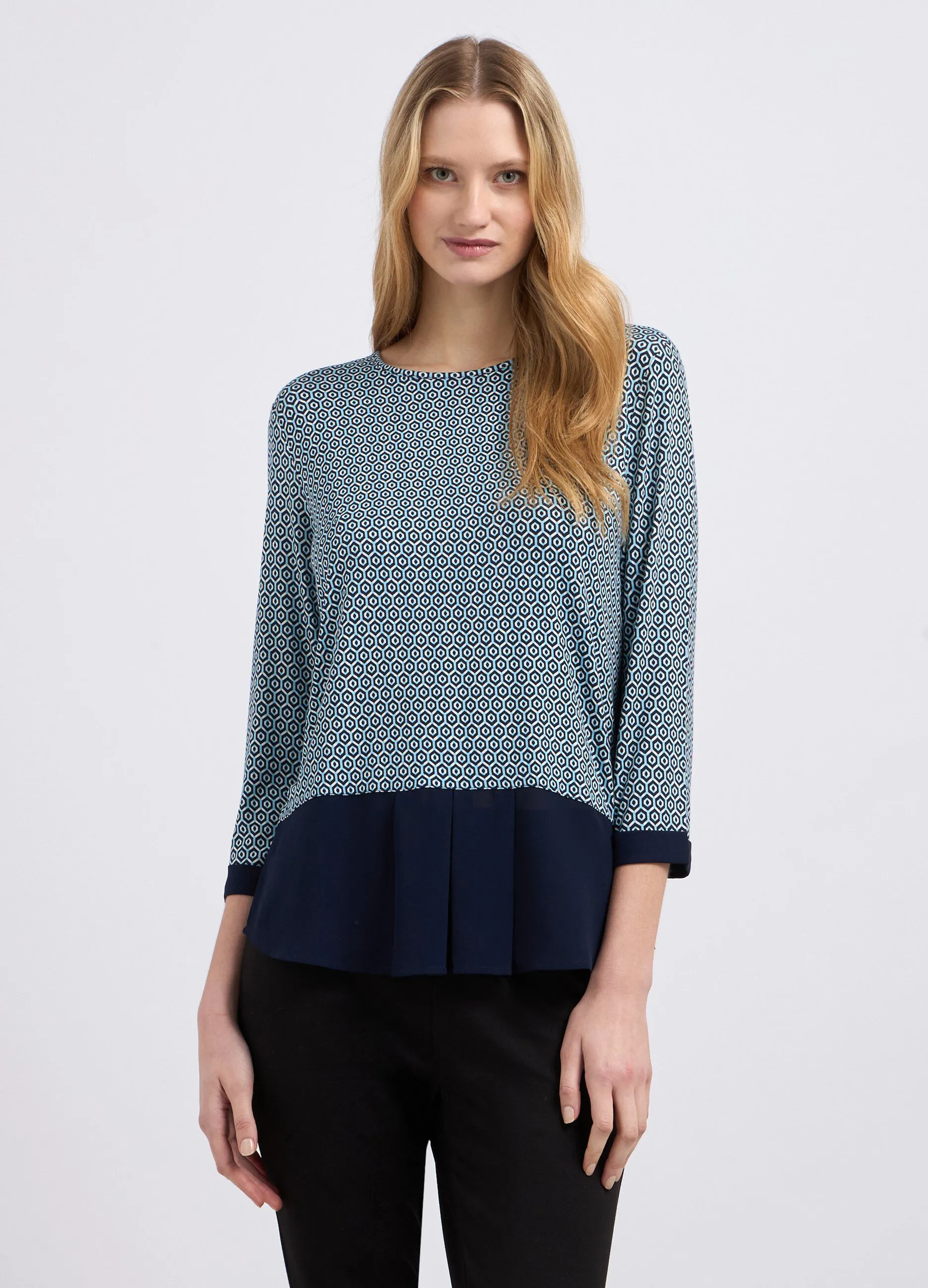 T-shirt in misto viscosa con inserto donna