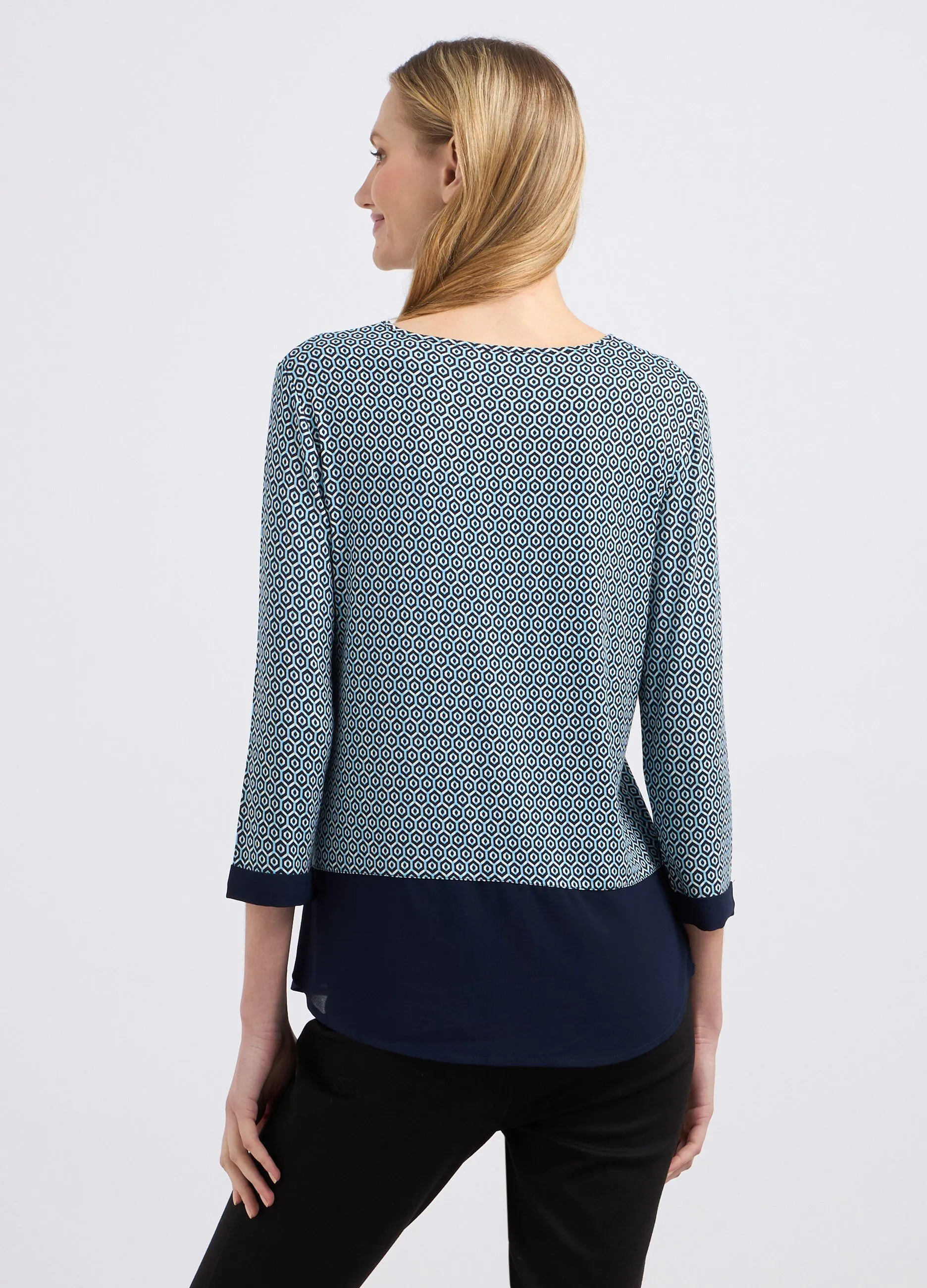 T-shirt in misto viscosa con inserto donna