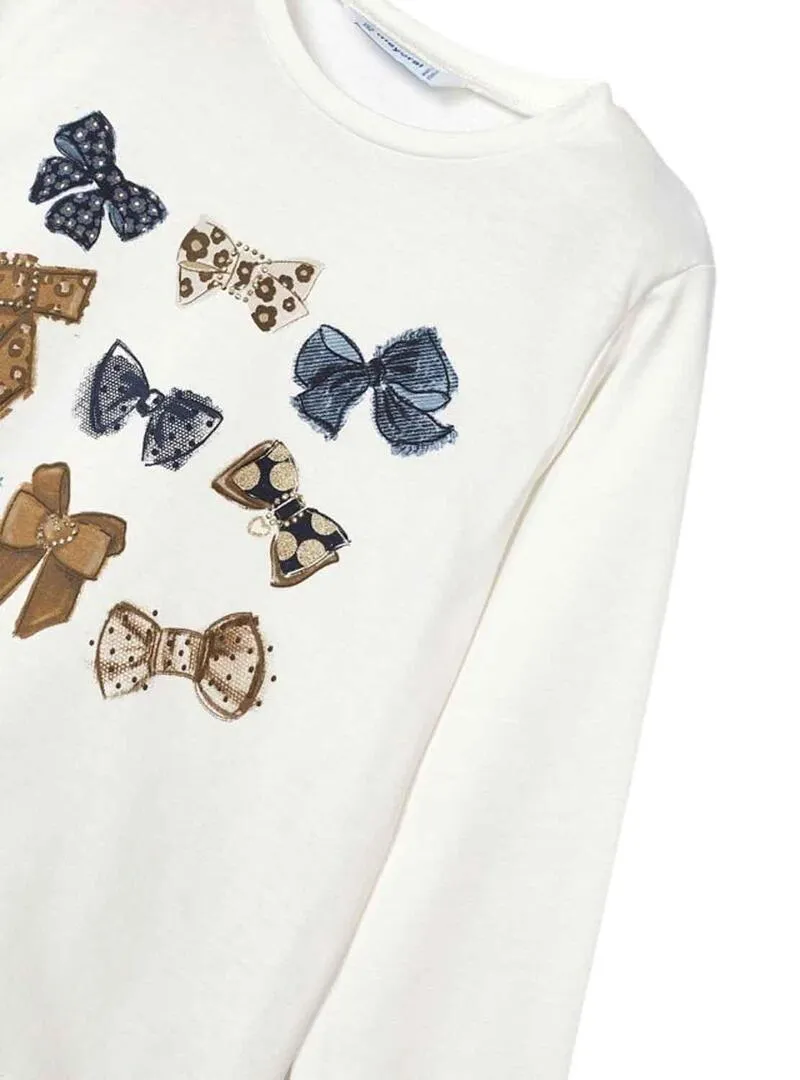 T-Shirt Mayoral Coletero Bianco per Bambina