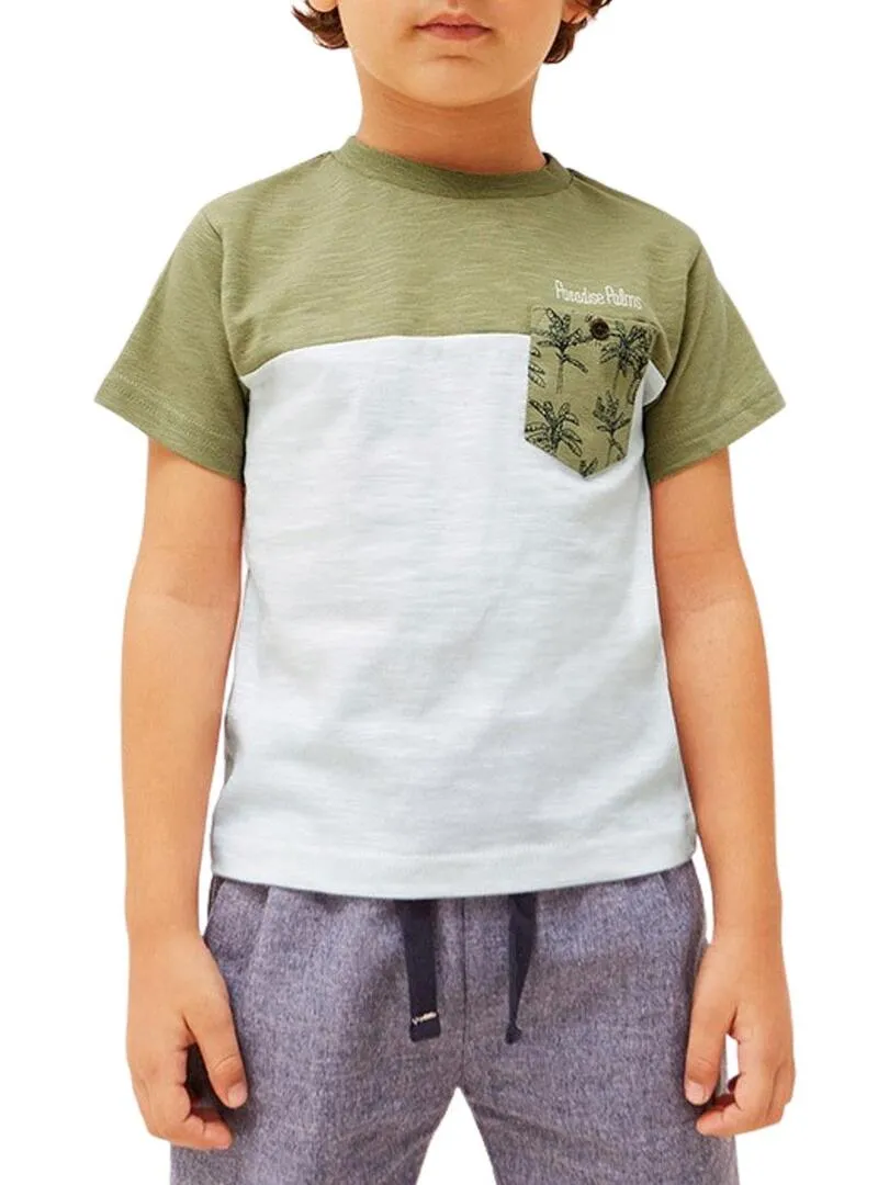 T-Shirt Mayoral Combinata Verde per Bambino