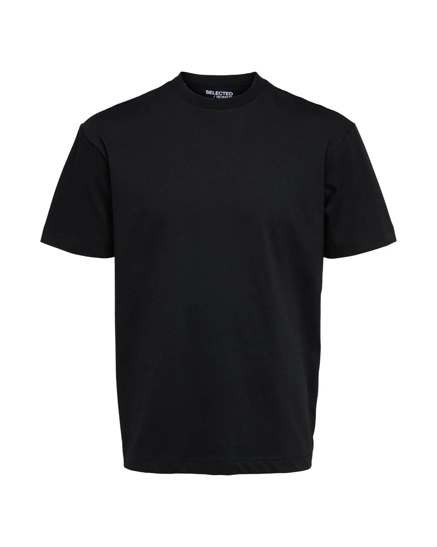 T-shirt nera mezza manica tinta unita