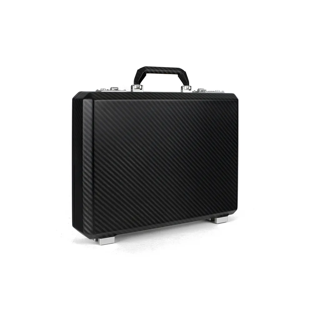 TecknoMonster - Cavok Opaque - Business Case - Valigetta in Fibra di Carbonio e Pelle - Nera - Luxury Collection