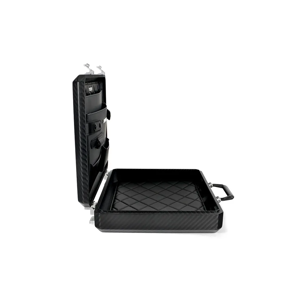 TecknoMonster - Cavok Opaque - Business Case - Valigetta in Fibra di Carbonio e Pelle - Nera - Luxury Collection