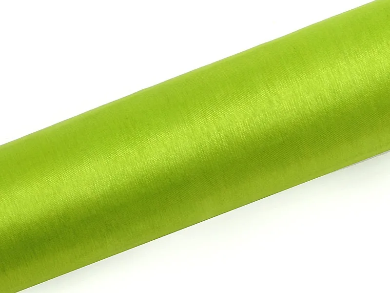 Tessuto in organza verde mela 9m