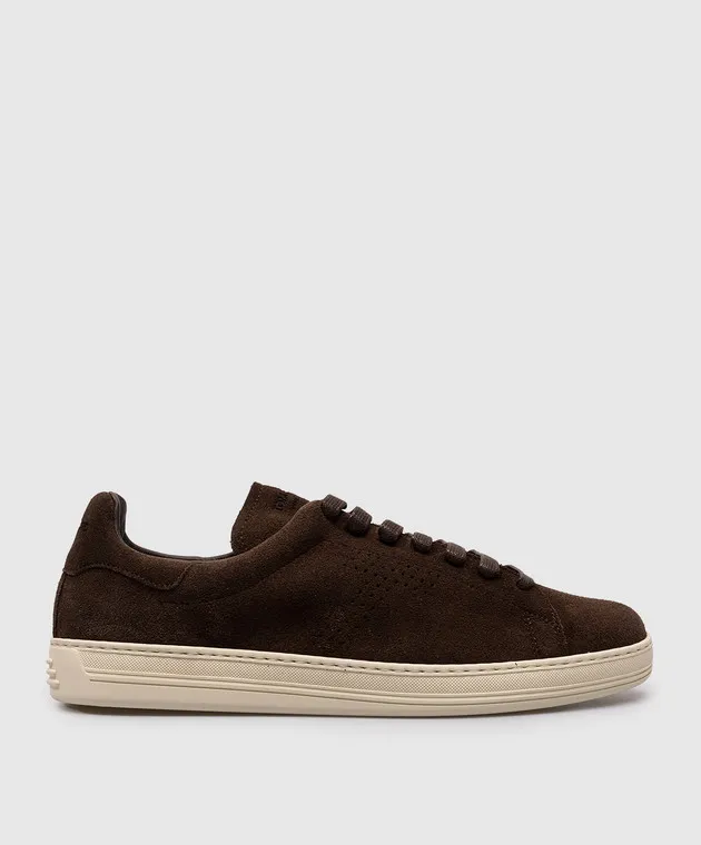 Tom Ford Scarpe da ginnastica in pelle scamosciata con logo WARWICK in marrone J1507LCL423N