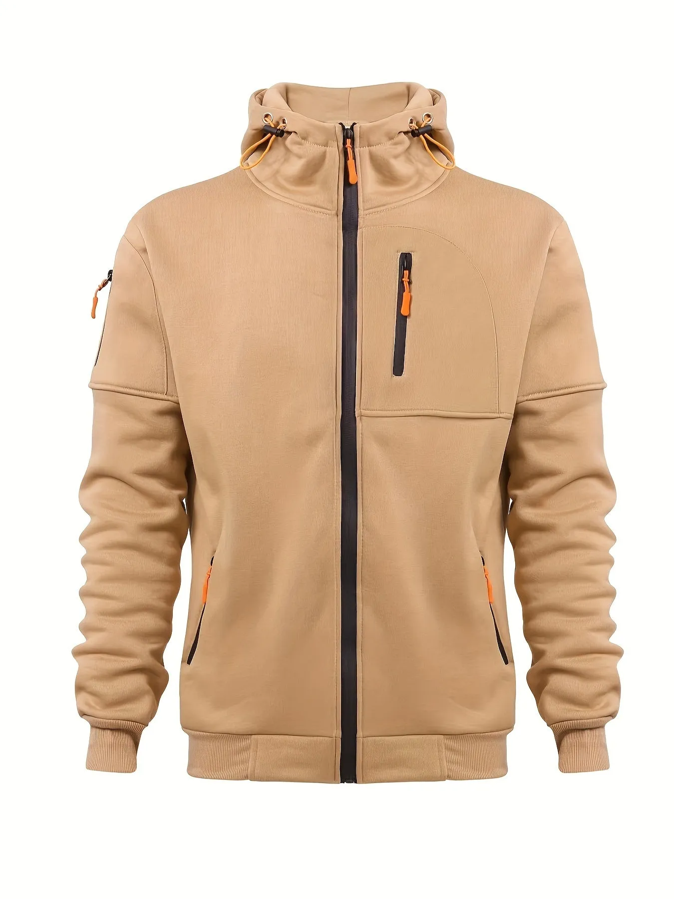 Transfrontaliero, nuovo, taglia grande, giacca fitness sportiva da uomo autunno e inverno, maglione casual con cerniera al bracc