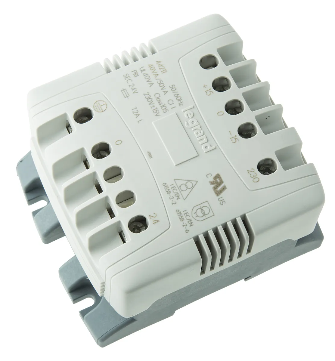 Trasformatore guida DIN Legrand, secondario 24V ca, 40VA, 1 uscita