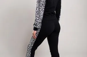 Tuta con stampa leopardata Segovia, grigia
