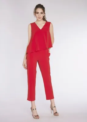 Tuta in crêpe con pantaloni a sigaretta