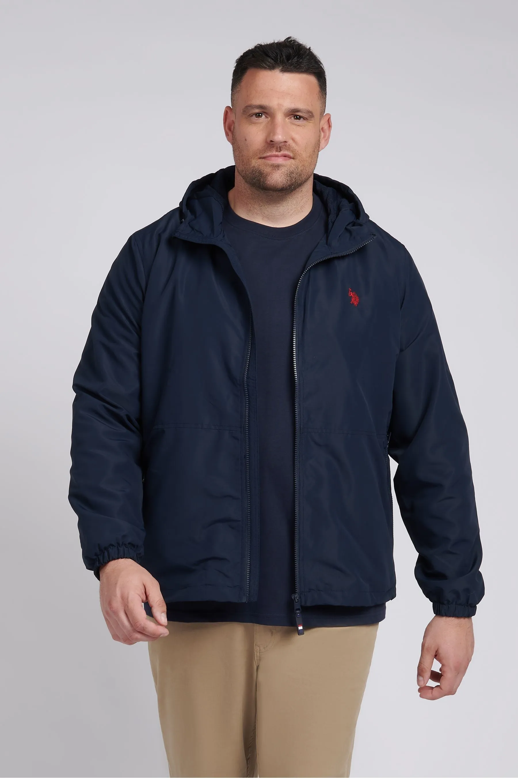 U.S. Polo Assn. Uomo big &Tall Blu - Con cappuccio - Giacca a vento