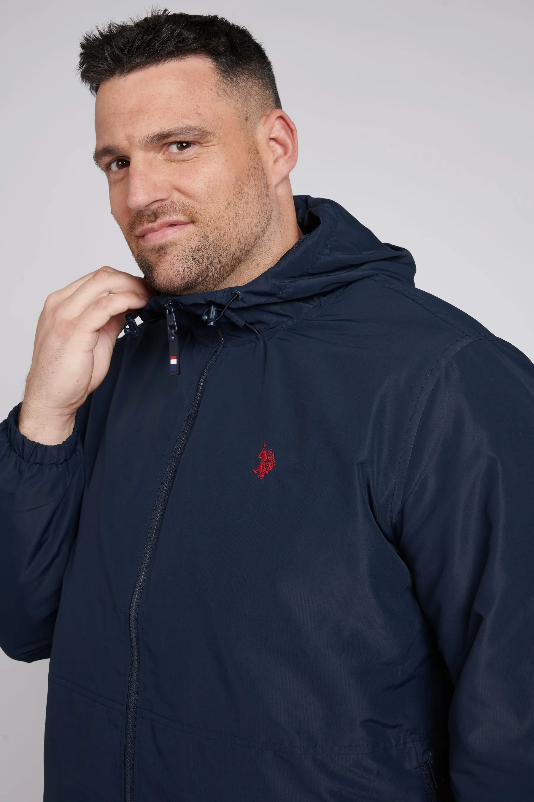U.S. Polo Assn. Uomo big &Tall Blu - Con cappuccio - Giacca a vento