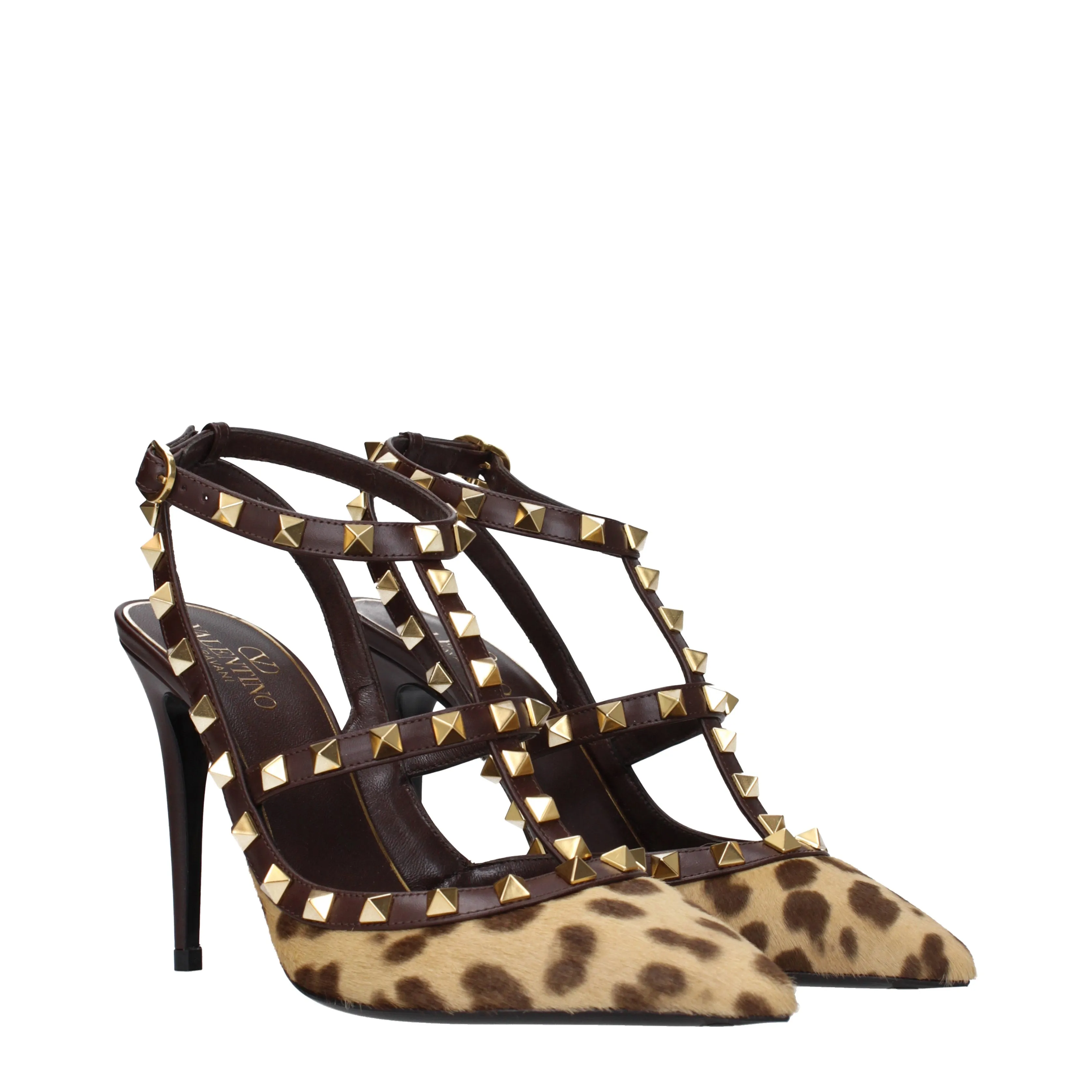 Valentino Garavani Sandali Donna Pelle Marrone/Beige