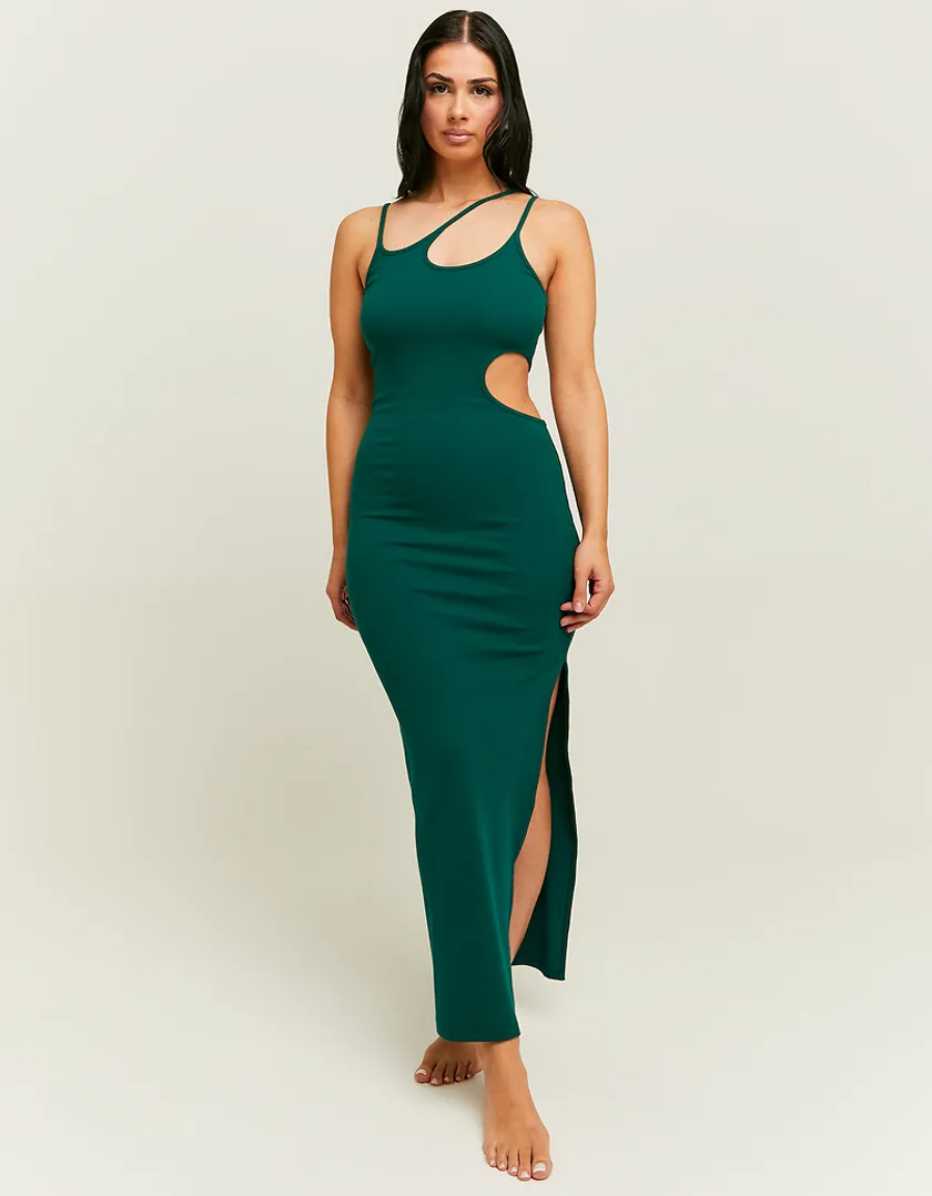 Vestito Midi Verde con Cut Out  