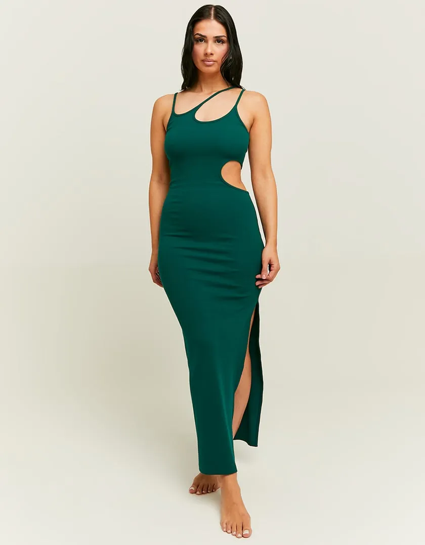 Vestito Midi Verde con Cut Out  
