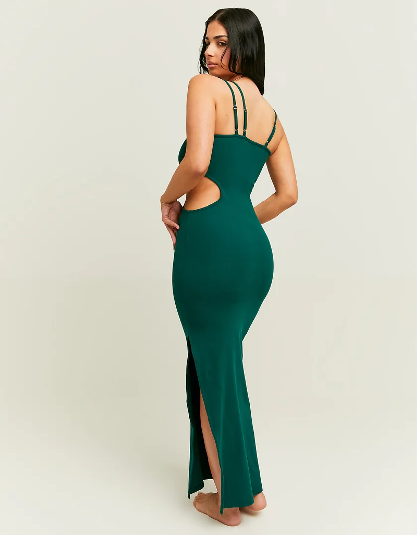 Vestito Midi Verde con Cut Out  