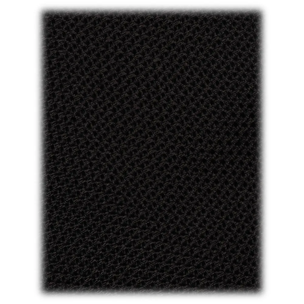 Viola Milano - Cravatta Sfoderata Grenadine Garza Fina - Nero - Handmade in Italy - Luxury Exclusive Collection