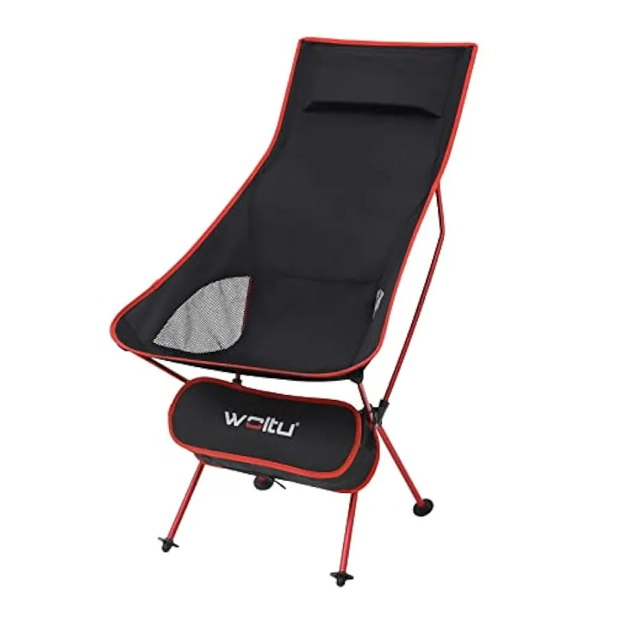 WOLTU CPS8133rt Sedia Pieghevole da Campeggio Pesce Impermeabile Portatile Carico 140KG Tessuto Oxford, Nero+Rosso 132909867