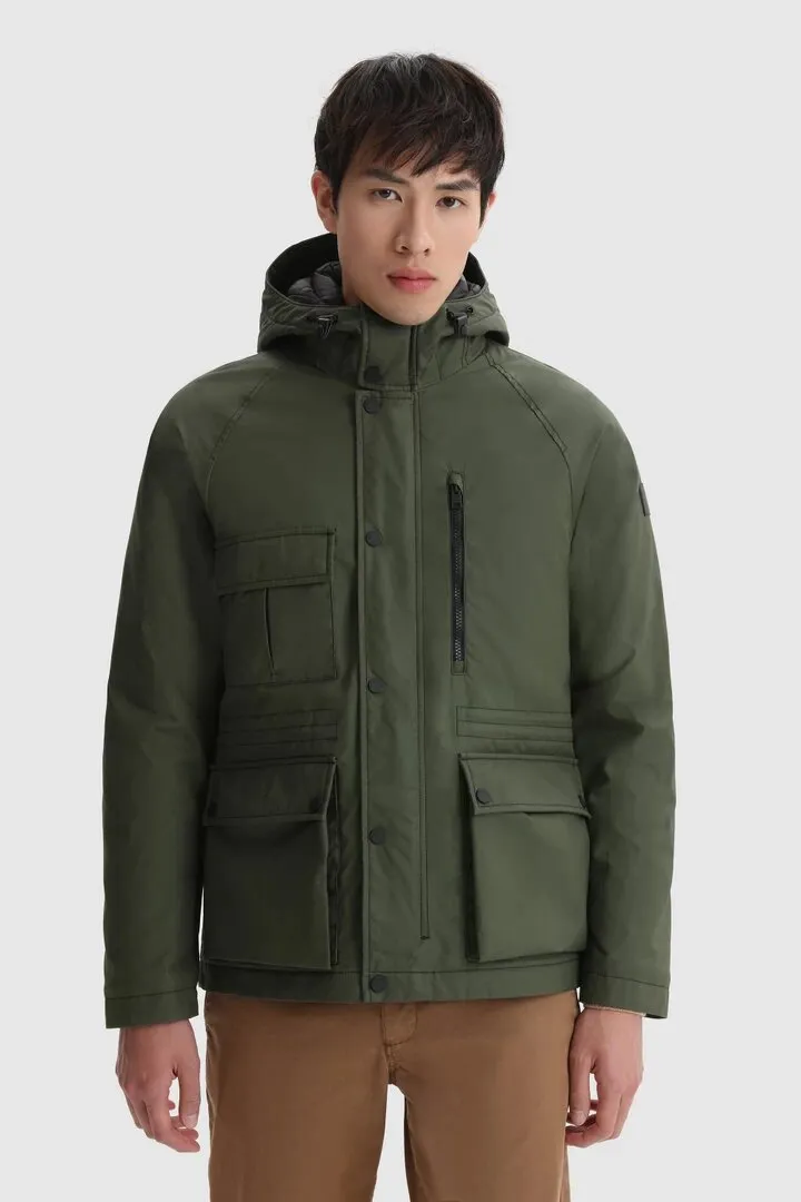 WOOLRICH Giacca Mountain in cotone cerato British Millerain