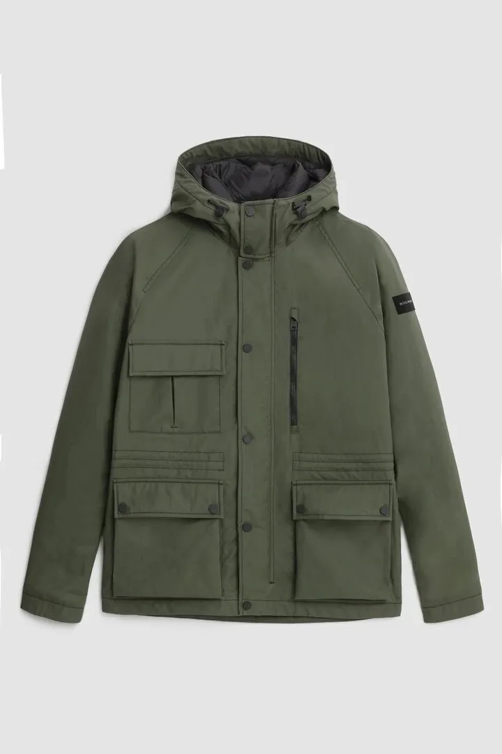 WOOLRICH Giacca Mountain in cotone cerato British Millerain