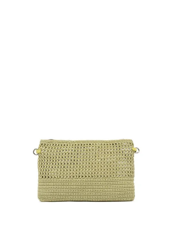 Yellow Victoria clutch bag in crochet fabric