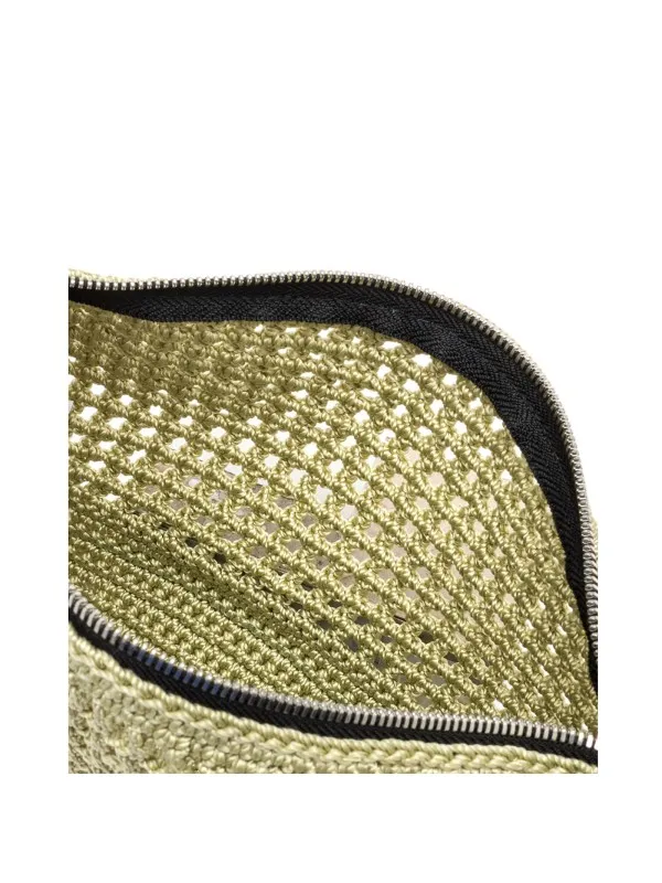 Yellow Victoria clutch bag in crochet fabric