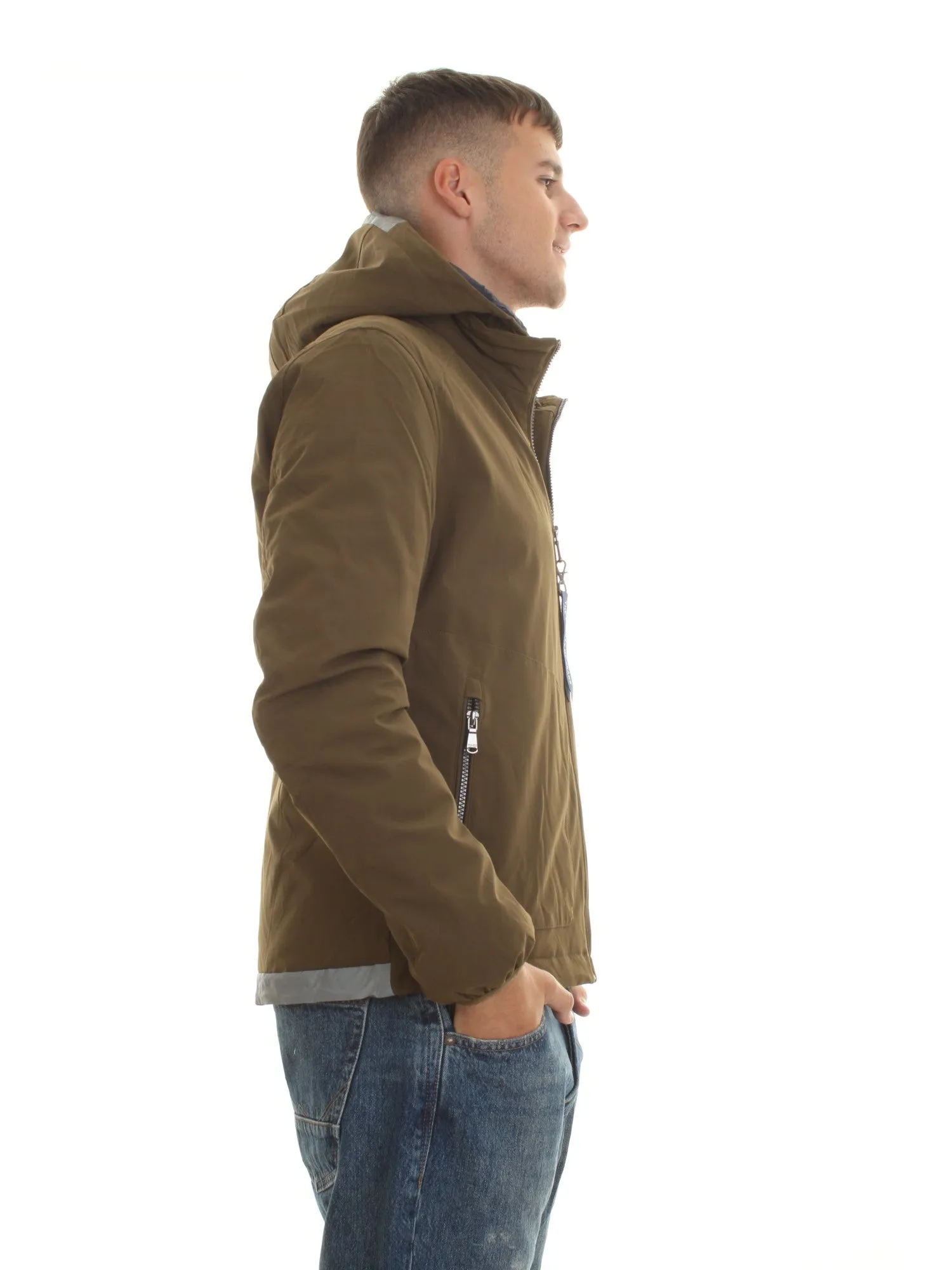 YES ZEE Piumino con cappuccio Verde scuro