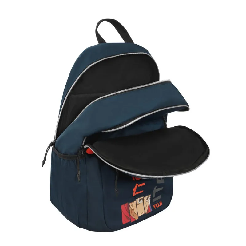 ZAINO ORGANIZZATO 3 ZIP URBAN BACKPACK COMIX ANIME JUJUTSU KAISEN 38X40X20CM BLU NERO SCUOLA E TEMPO LIBERO PANINI ITALY